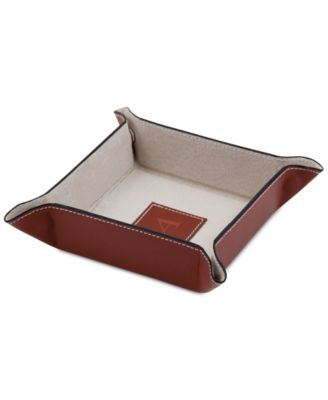 Saddle Brown Leather Snap Valet