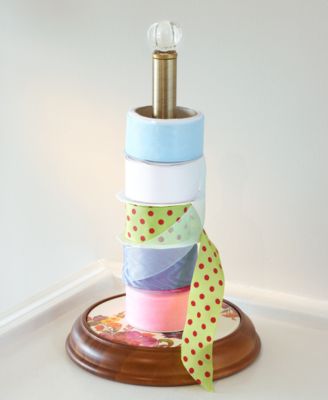White Flower Market Wood Paper Towel Holder