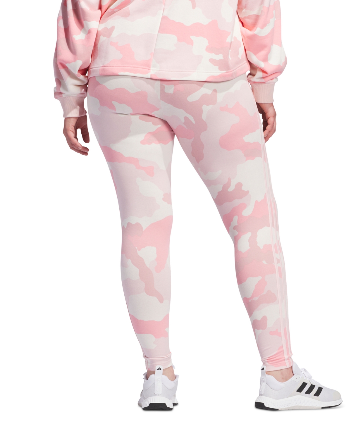 adidas Plus Size Camo Print Three Stripe Leggings