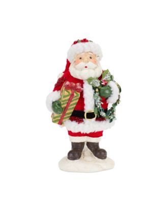 Santa Figurine With Pine Tree And Present Accents (Set of 3)