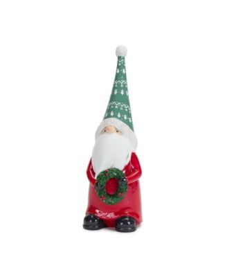 Holiday Gnome Figurine with Present and Wreath Accent (Set of 2)