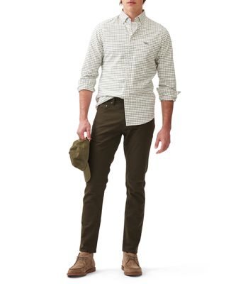 Rodd Gunn Men's Gunn Check Oxford 3 Long Sleeve Slim Fit Shirt