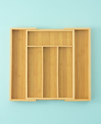 Bamboo Expandable Drawer Organizer for Kitchen Utensils