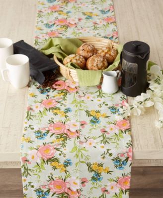 Spring Bouquet Print Table Runner, 14"x72 "