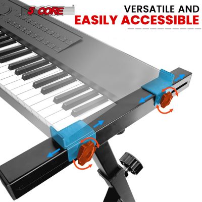 Keyboard Stand Z Style Height Width Adjustable Portable Heavy Duty Music Stands for Kids and Adults Fits 54 to 88 Key Electric Pianos - KS Z1 BLK HD