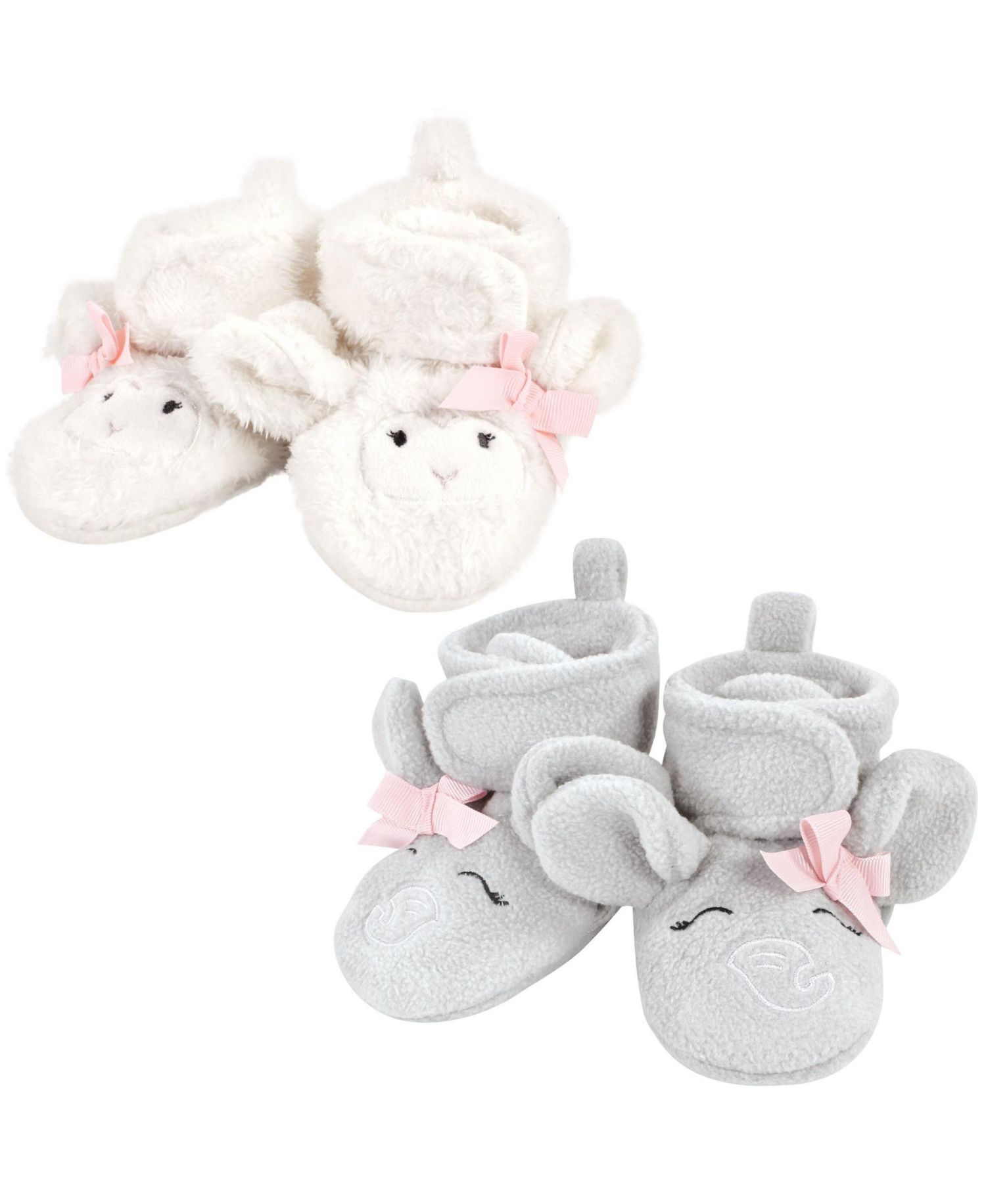 Baby Girls Hudson Animal Fleece Booties 2-Pack