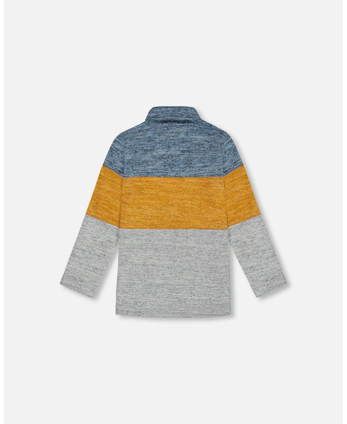Deux par Deux Toddler Boys Colorblock Polo Stripe Orange And Grey - orange and gray