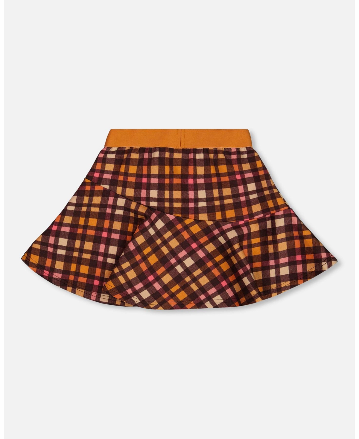 Deux par Deux Big Girls Milano Skirt Plaid Magenta And Brown - Plaid magenta and brown