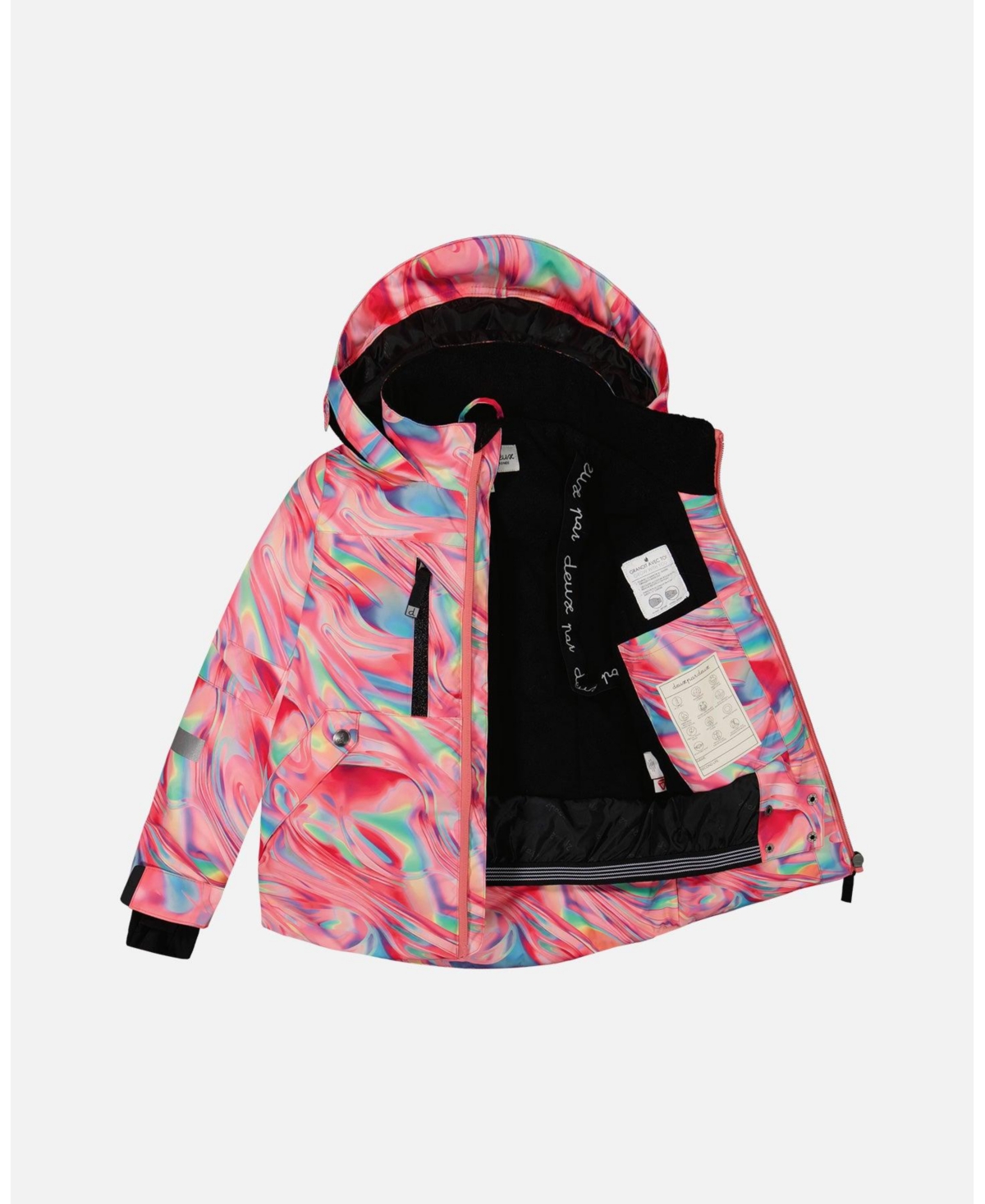 Deux par Deux Big Girls Two Piece Technical Snowsuit Printed Marble And Black - Printed marble and black