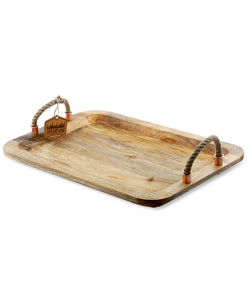 Thirstystone Wood Serving Tray with Rope Handles & Reviews - Serveware