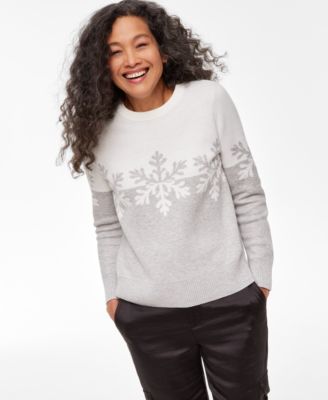 Women's Colorblocked Snowflake Sweater, Created for Macy's