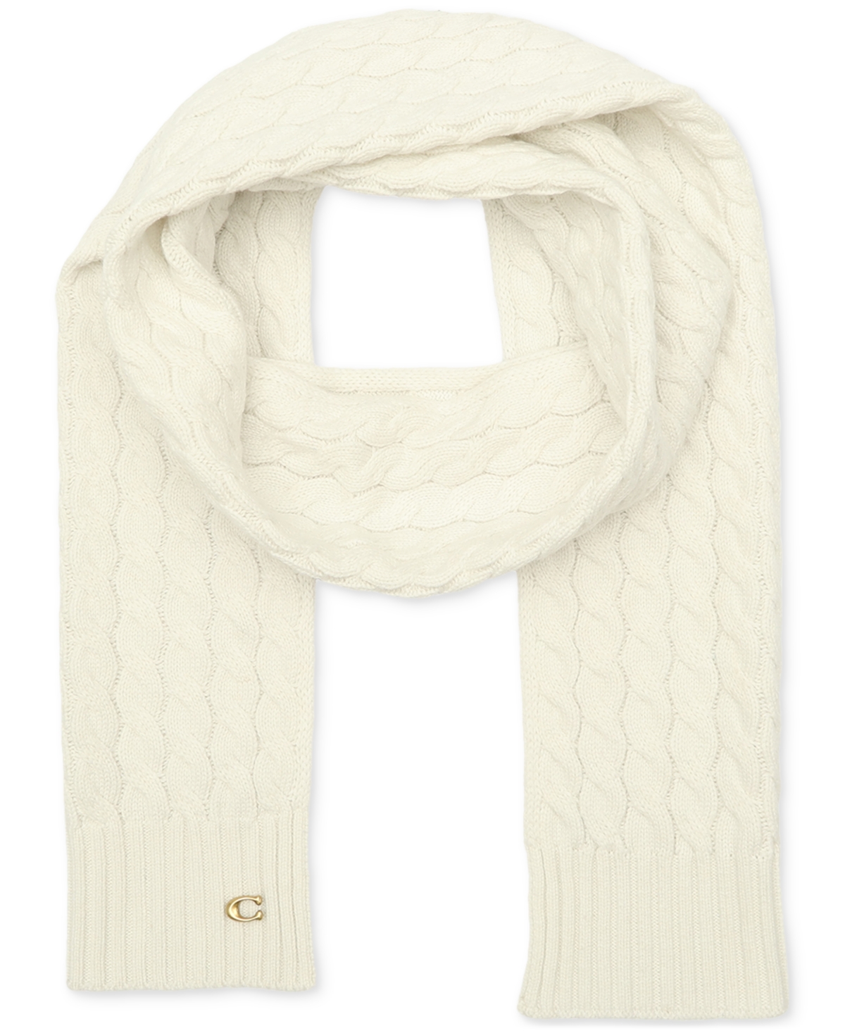 Coach Soft Rib Cable Knit Scarf
