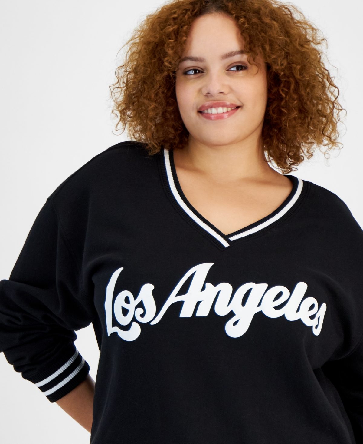 Love Tribe Trendy Plus Size Los Angeles Long-Sleeve Sweatshirt