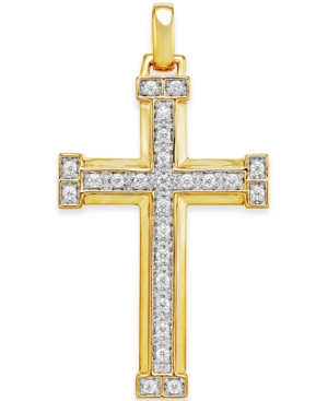 image of Men-s Diamond Cross Pendant (3/8 ct. t.w.) in 10k Gold