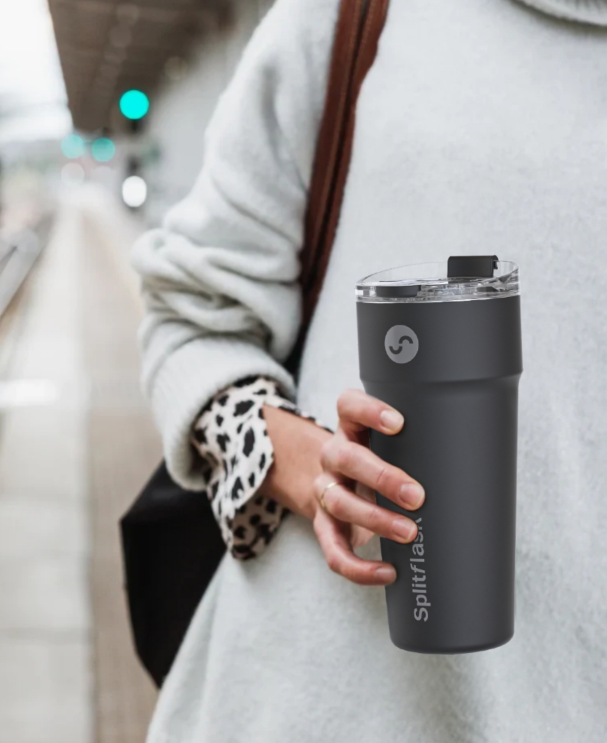 Splitflask Dual Chamber 2-in-1 Double Sided Vacuum Insulated Stainless Steel Water Bottle Tumbler Travel Mug 30 In Guy Green