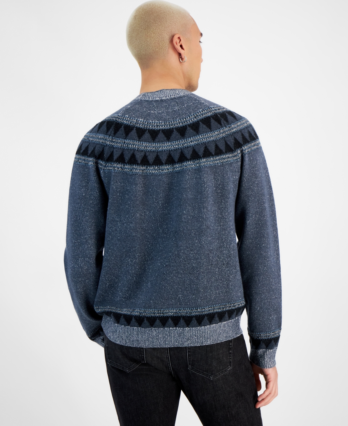 Sun + Stone Men's Alec Fair Isle Crewneck Sweater, Created for Macy's