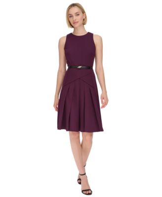 Calvin Klein Women s Jewel Neck Scuba Crepe Dress Macy s