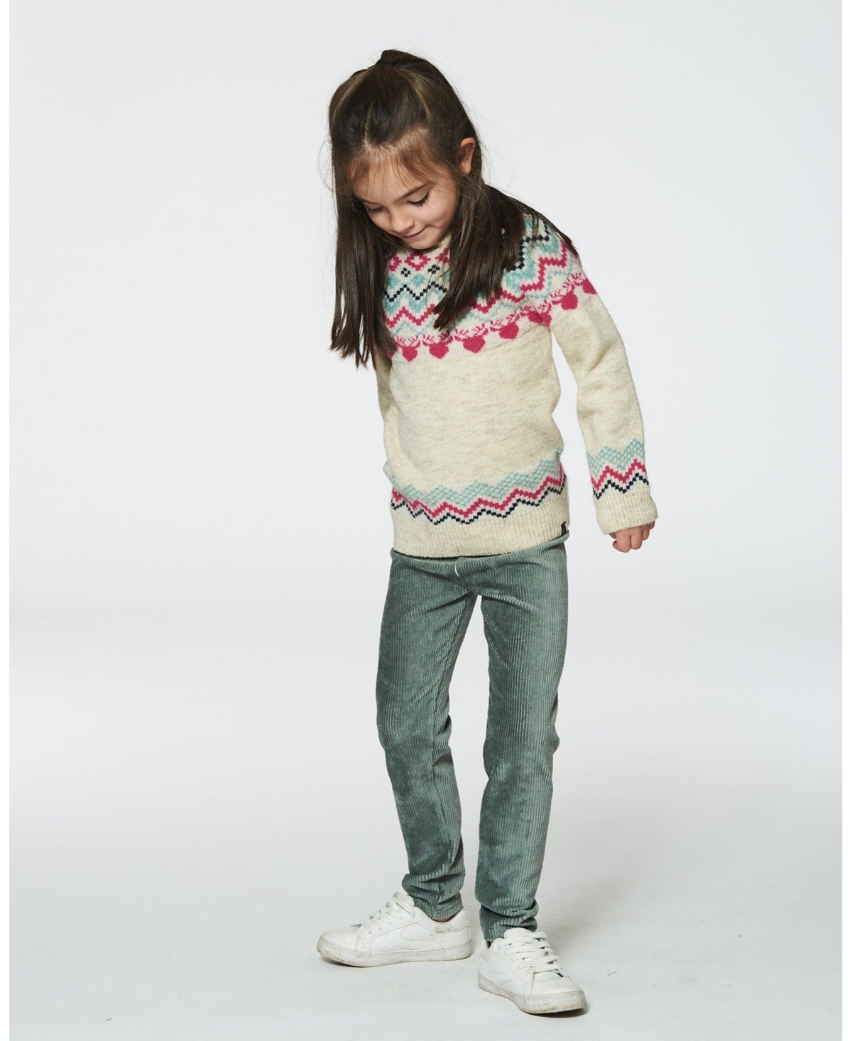 Deux par Deux Big Girls Velvet Stretch Leggings- Sage green