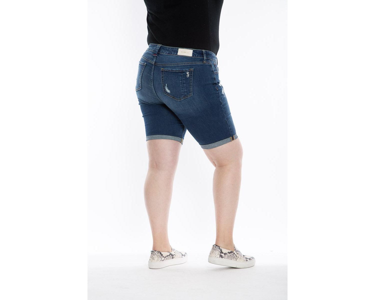 Plus Size Mid Rise Bermuda Shorts