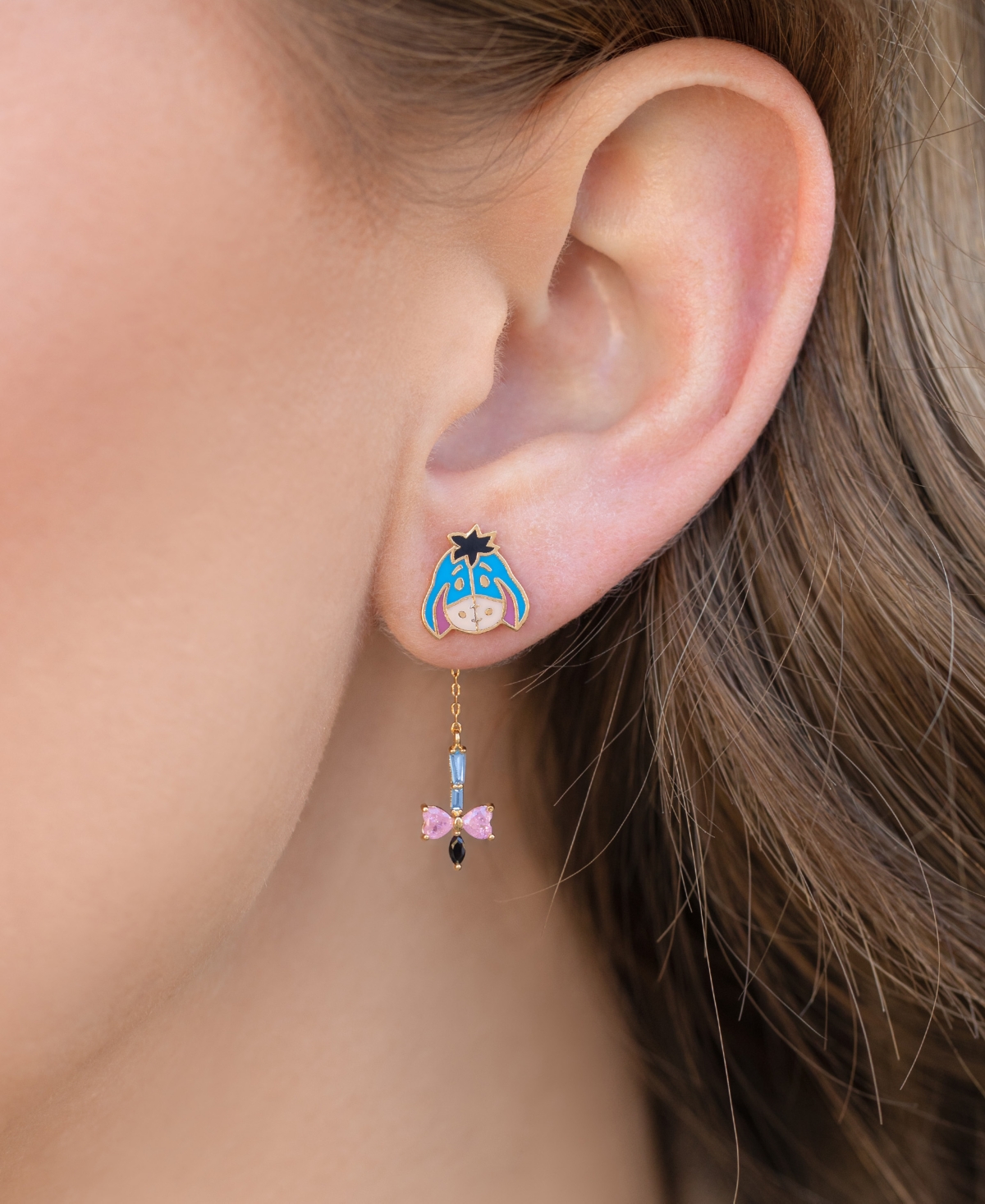 Girls Crew Disney Winnie The Pooh Multi-color Eeyore Dangle Earrings In Gold