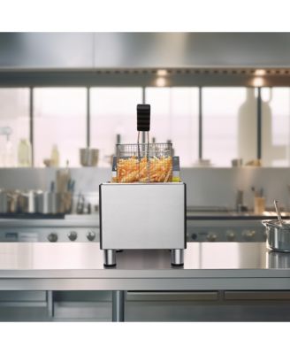 WeChef Electric Deep Fryer Countertop Deep Fryer with Basket 12L Stainless Steel Fryer for Restaurant and Home Use Easy to Clean Fast Heat Up Oil Fryers, 1800W 120V