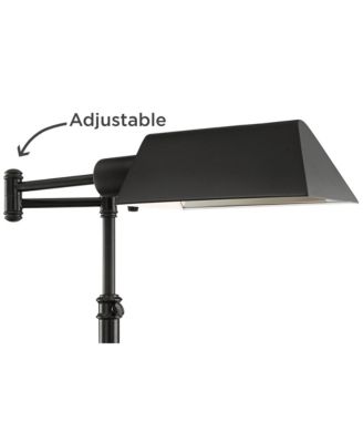 Industrial Adjustable Swing Arm Pharmacy Floor Lamp with USB Charging Port 54" Tall Dark Bronze Living Room Reading