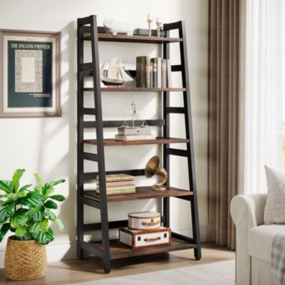 5-Tier Bookshelf Modern Bookcase, 5 Shelf Ladder Shelf Book Storage Shelf Organizer for Living Room, Home Office
