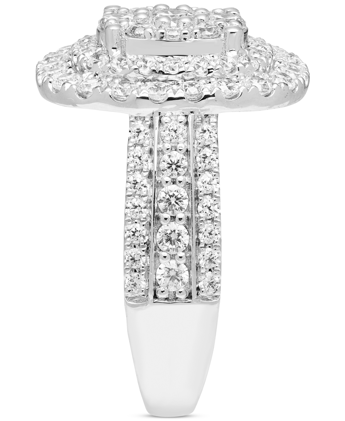 Macy's Diamond Halo Cluster Engagement Ring (2 Ct. T.w.) In 14k Gold In White Gold