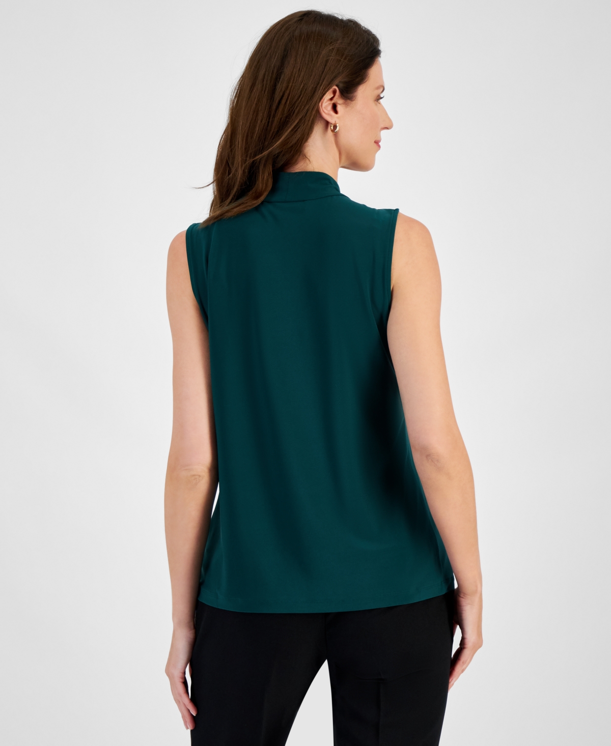 Kasper Petite V-Neck Knot Sleeveless Top
