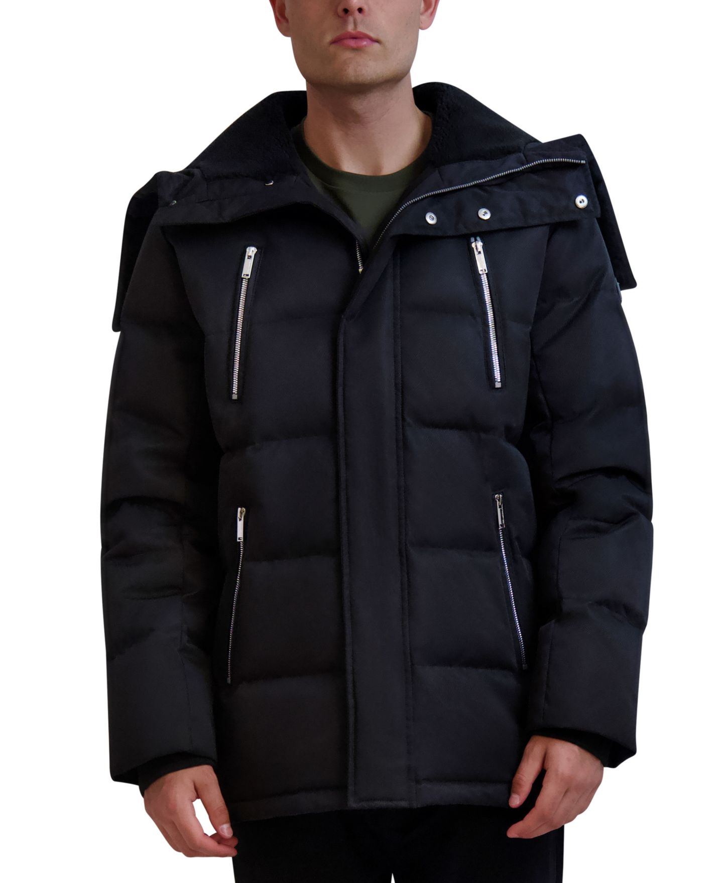 Мужская куртка KARL LAGERFELD PARIS Heavyweight Quilted, цвет: Чёрный — фото 1