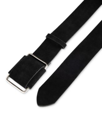 Modern Slider Buckle Suede Leather Belt