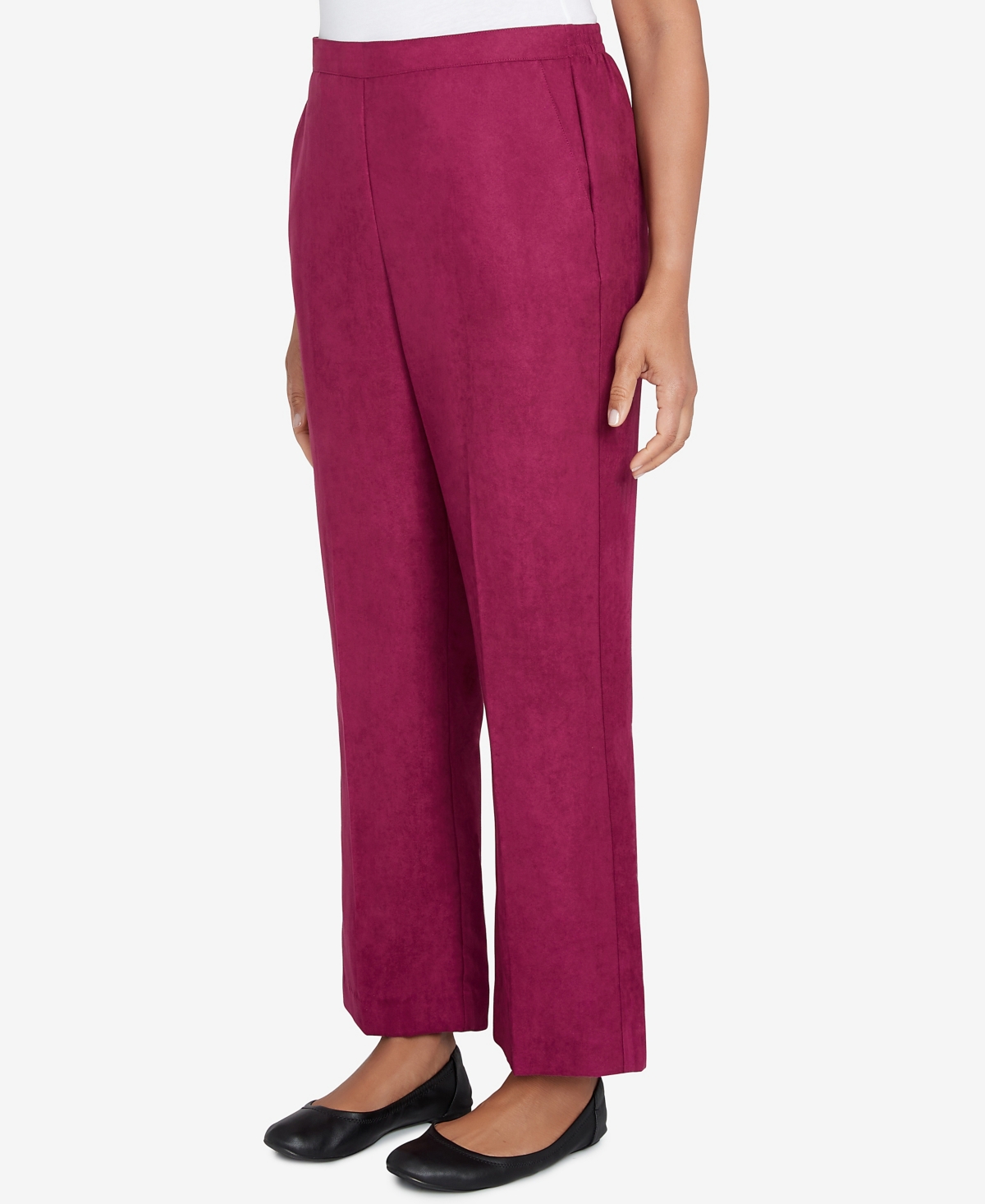 Alfred Dunner Women'sCountry Classic Slant Pocket Medium Length Pant - Wine