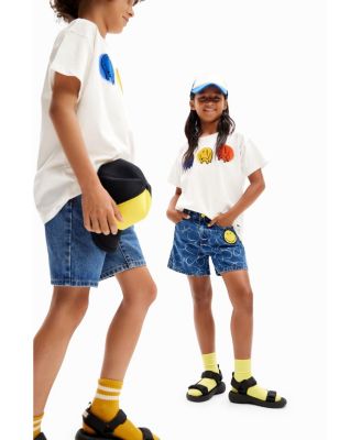 Desigual Maglietta Calcio Per Bambini E Ragazzi – Cotone Morbido Con Stampa Fotografica Frontale E Posteriore, Girocollo A Coste - 3