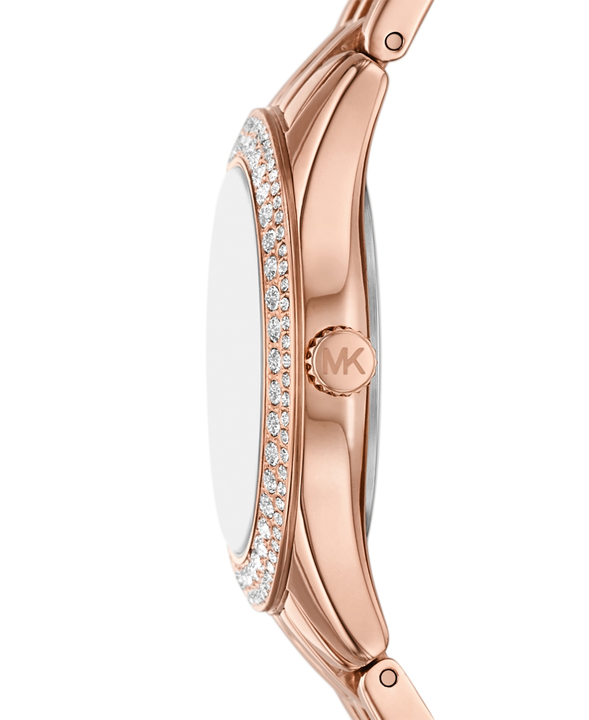 Michael Kors Women's Harlowe Three-hand Rose Gold-tone Stainless Steel Watch 33mm In Rose Gold-tone