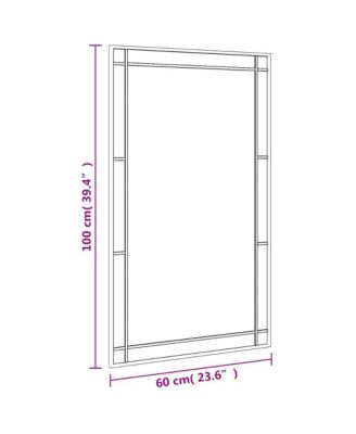 Wall Mirror Black 23.6"x39.4" Rectangle Iron