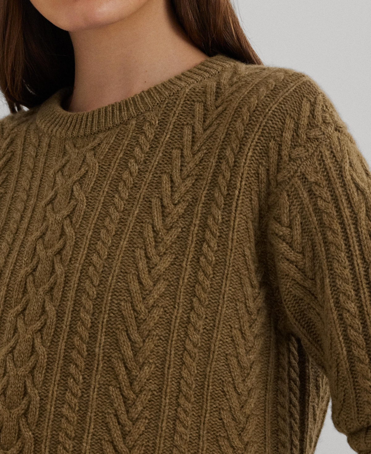 Lauren Ralph Lauren Women's Cable-Knit Crewneck Sweater