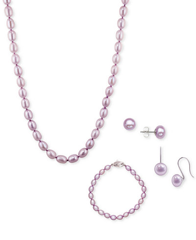 Honora Style Lilac Cultured Freshwater Pearl Jewelry Ensemble Collection in Sterling Silver