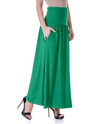 Women's Foldover with Pockets Maxi Skirt