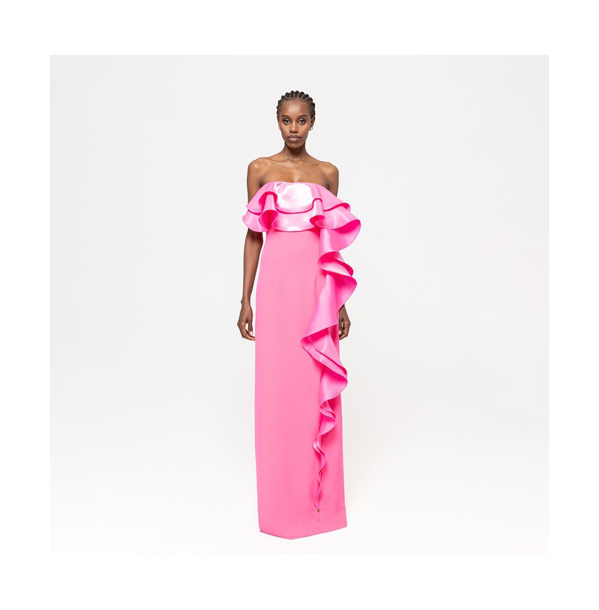 Nissa Women's Ruffled Taffeta Maxi Dress
