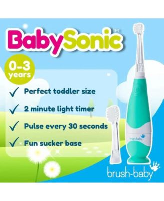 First Tooth Gift Set | Includes BabySonic Teal Electric Toothbrush, Baby's First Brush & Teether & Chewable Toothbrush For Babies & Toddlers