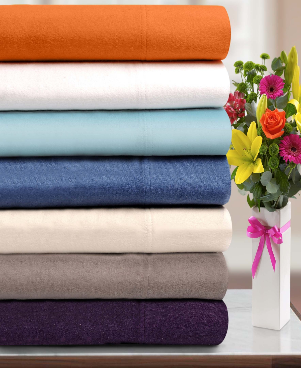 Superior Paisley or Solid Flannel Cotton Deep Pocket Sheet Set,