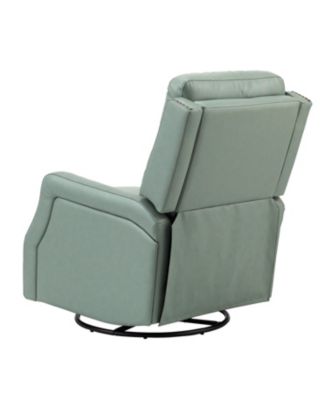  Beatriz 28.74" Wide Genuine Leather Swivel Rocker Recliner