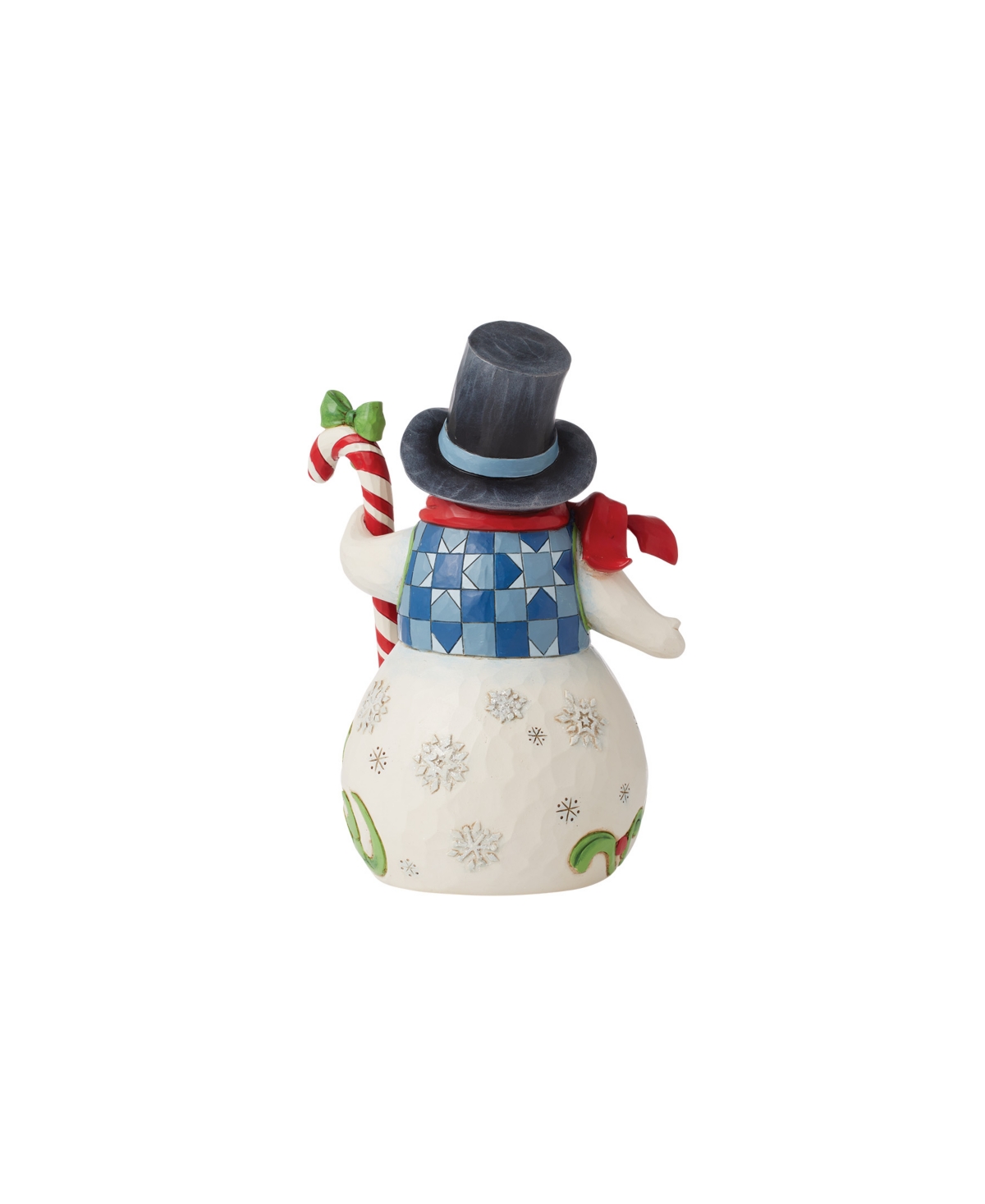 Jim Shore Snowman With Candy Cane Figurine In Multi