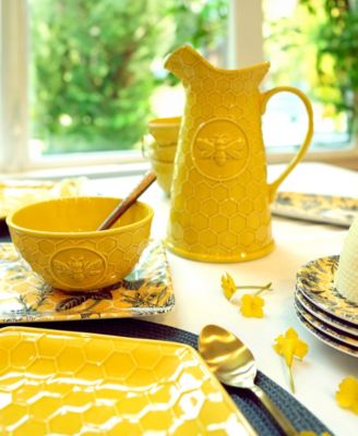 French Bees Embossed Honeycomb Pitcher