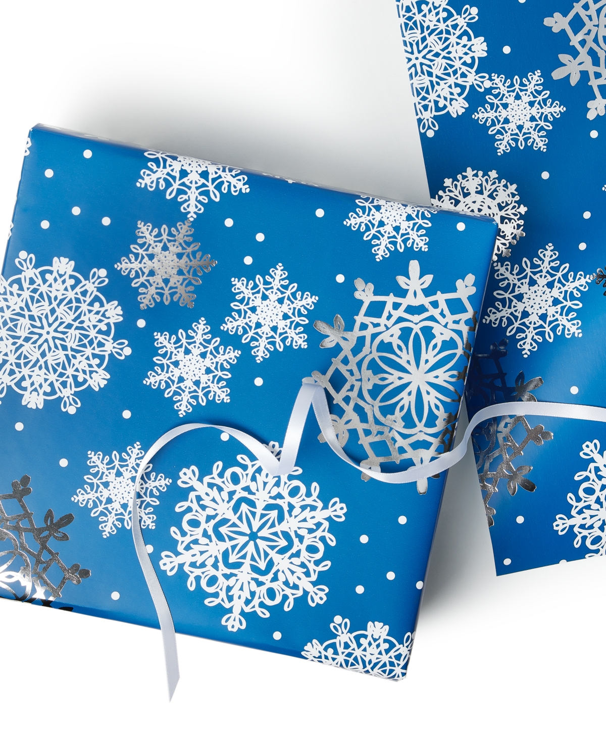 Holiday Lane Blue & Silver Snowflake Wrapping Paper, Exclusively at Macy's