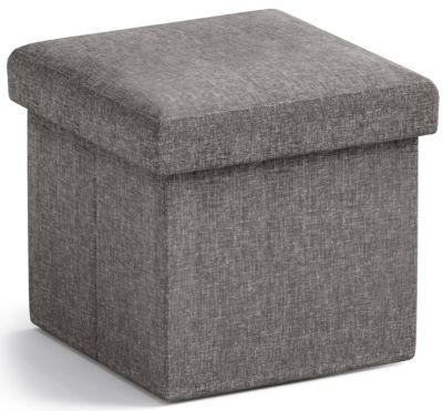 Collapsible Small Footrest Square Storage Ottoman - 12 Inch