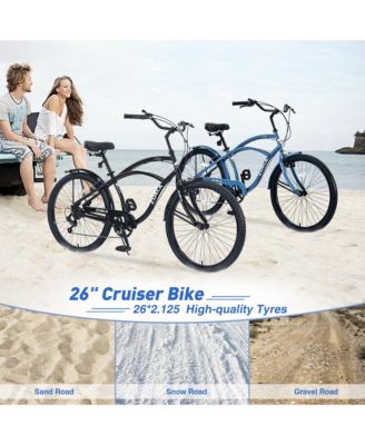 Streamdale 7 Speed Bicycles, Multiple Colors 26"Inch Beach Cruiser Bike