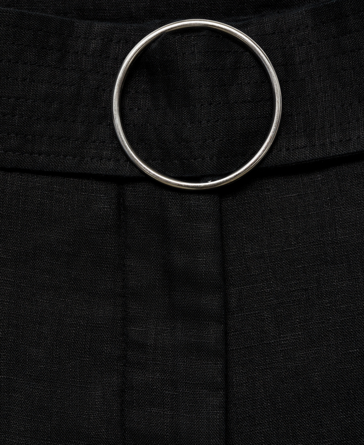 Mango Bermuda Droit Ceinture In Black