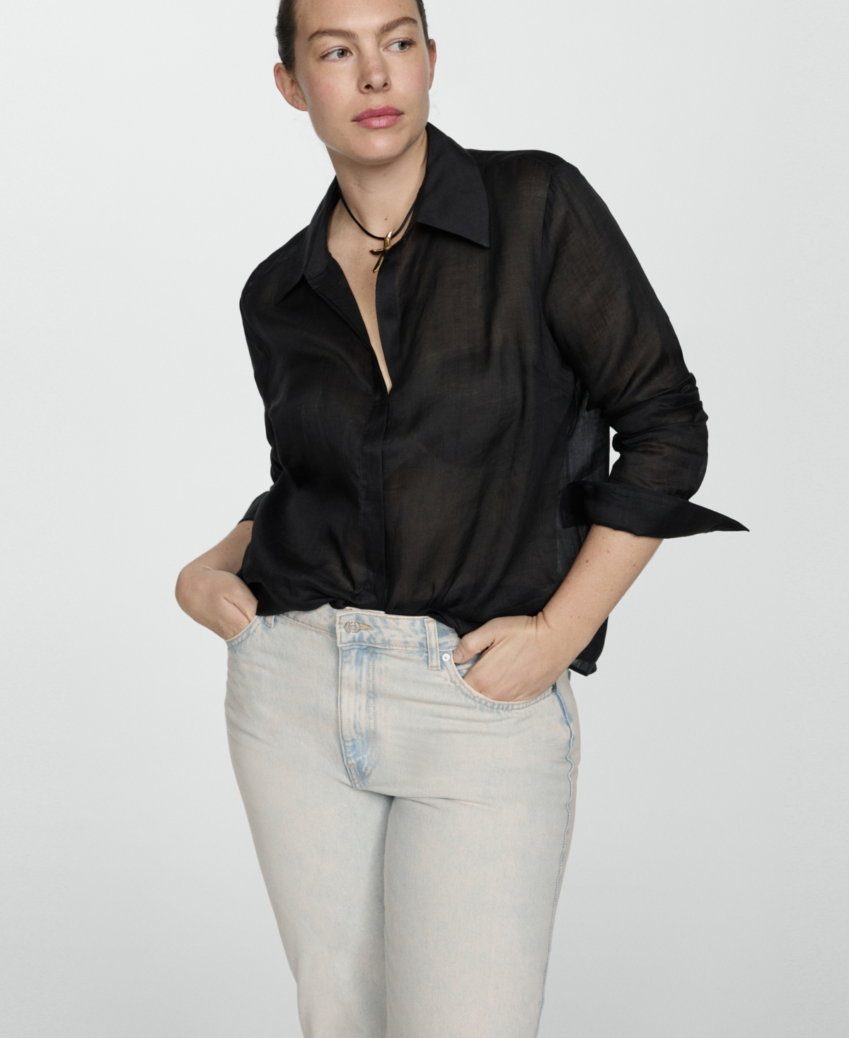 Mango Straight-fit Cropped Jeans Light Blue In Light Blue