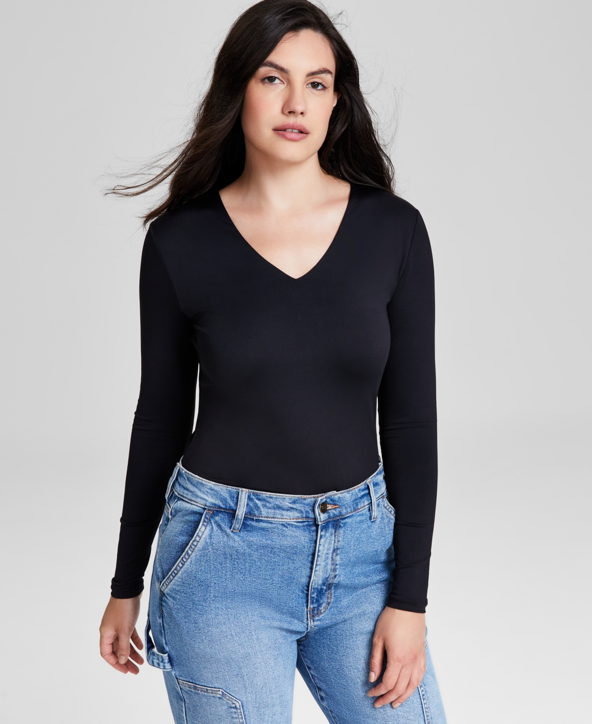 AND NOW THIS WOMEN'S LONG-SLEEVE V-NECK BODYSUIT, CREATED FOR MACY'S 